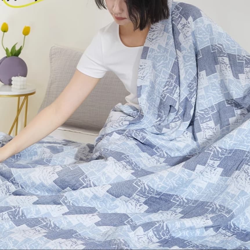やわらか模様織りガーゼケット