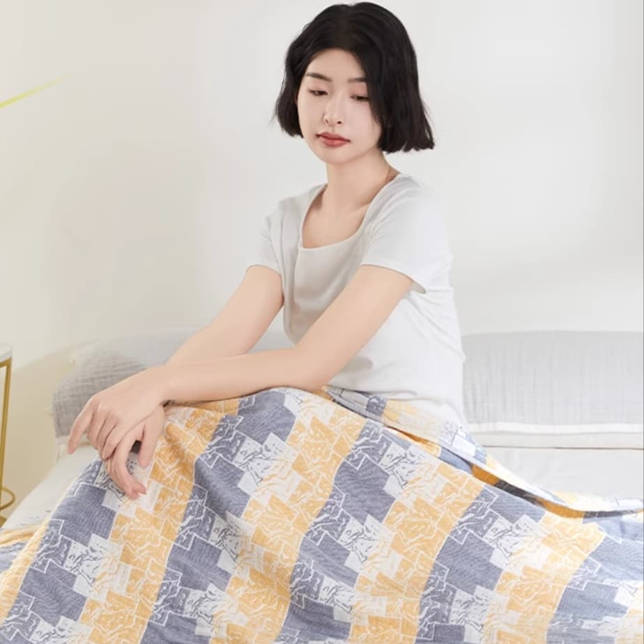 やわらか模様織りガーゼケット