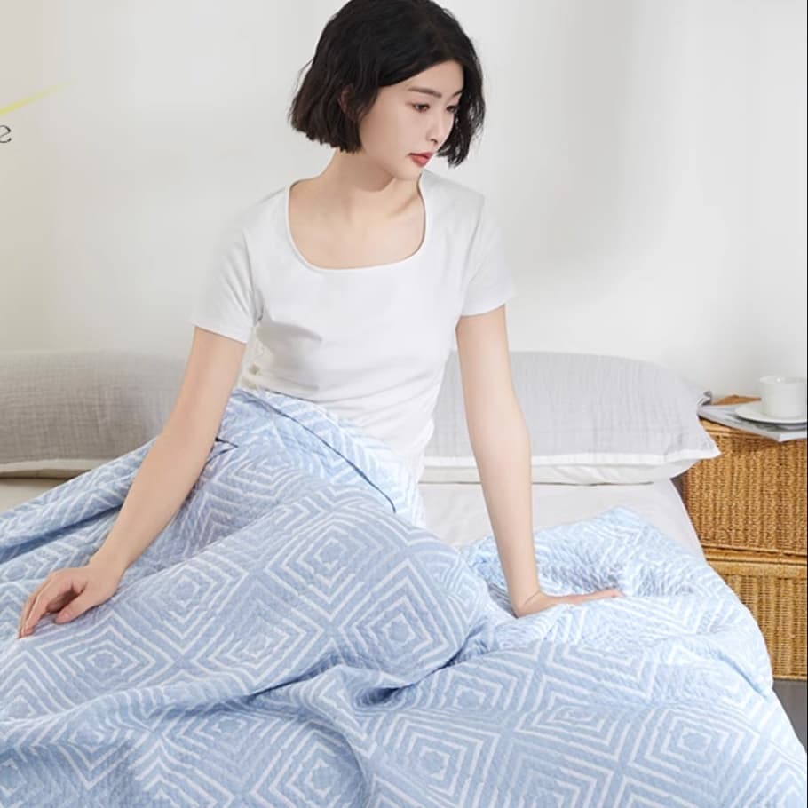 やわらか模様織りガーゼケット