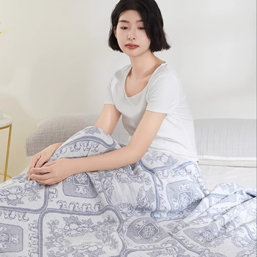 やわらか模様織りガーゼケット