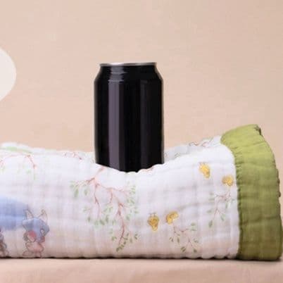  ふわふわ六重織り動物柄ガーゼケット