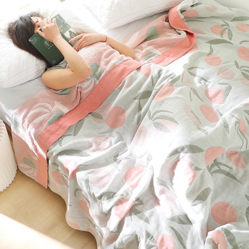 ガーゼケット 優しい眠りの果実柄ガーゼケット