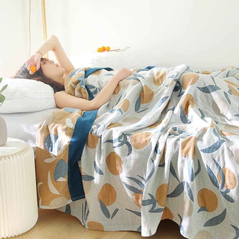 ガーゼケット 優しい眠りの果実柄ガーゼケット