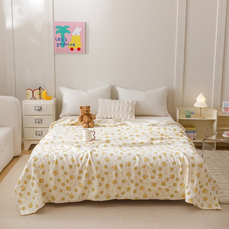 ガーゼケット 優しさに包まれる小さなハート模様