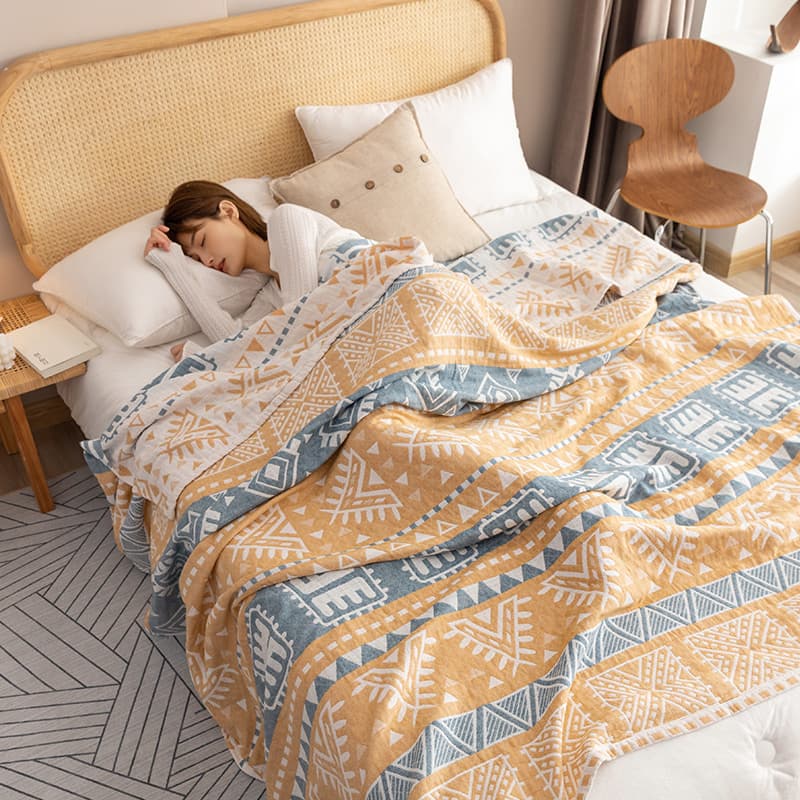 ガーゼケット 民族模様で彩る 優しい眠りのガーゼケット