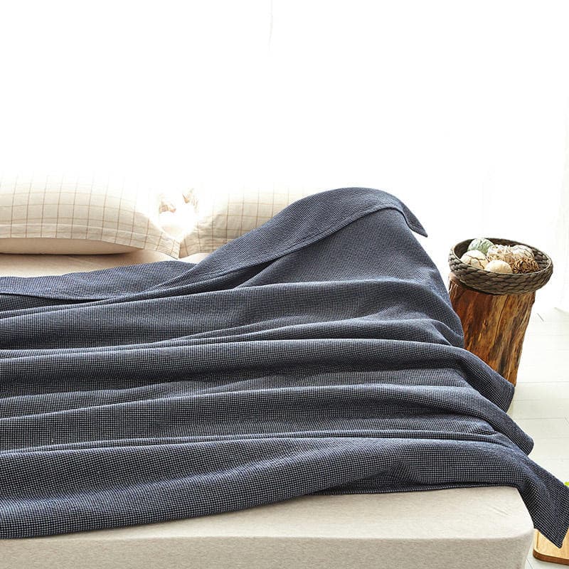 格子柄やわらか快眠ガーゼケット
